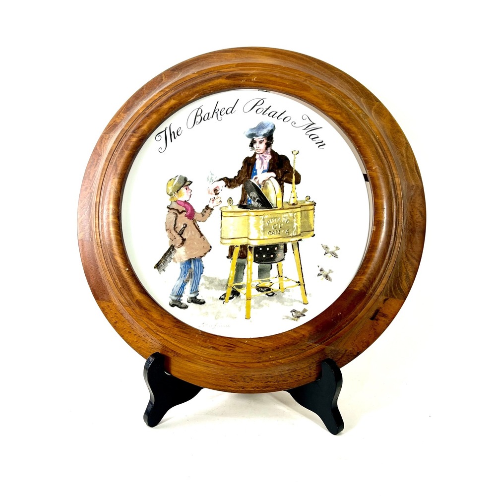 Wedgwood 1985 The Baked Potato Man John Finnie Framed Collector Plate London